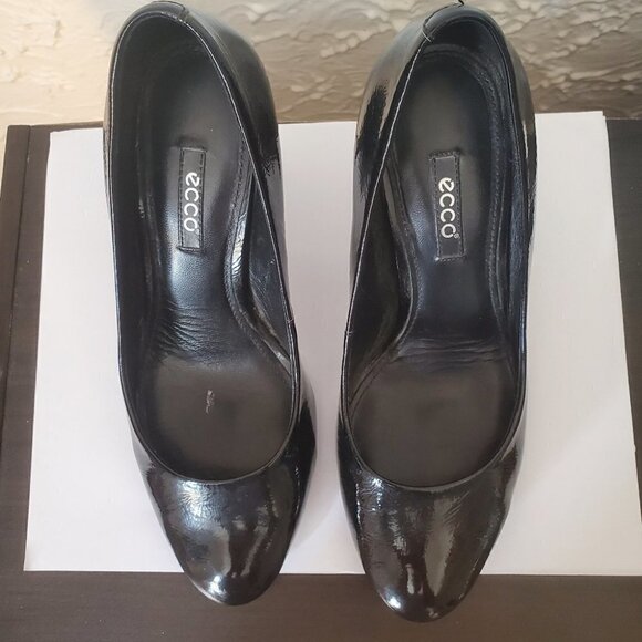 Ecco Black Patent 75 Leather Round Toe High heel - Picture 5 of 9